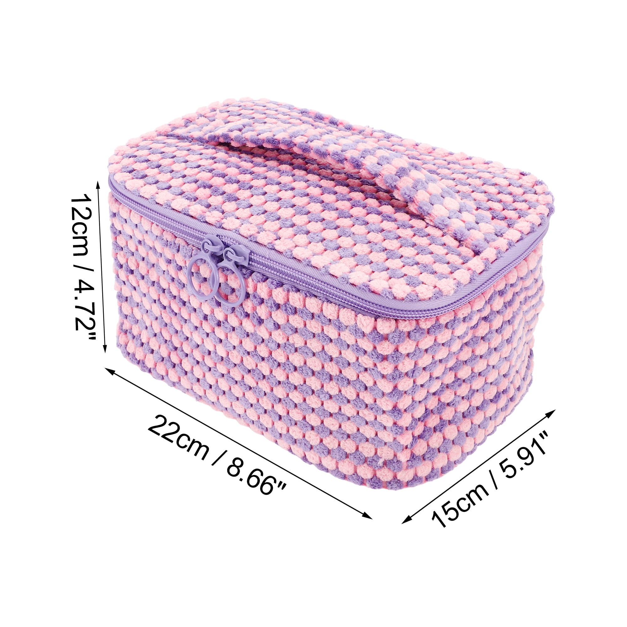 Unique Bargains 1Pc Women Plush Travel Storage Makeup Bag for Outdoor Activities Purple