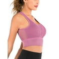 thumbnail image 5 of FANNYC 1/2 Pack Women's Seamless High Impact Sports Bras Mesh Openwork Racerback Sports Bra Removable Pad Longline Yoga Bras Crop Top Running Gym Workout Bras, 5 of 7