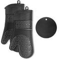 thumbnail image 1 of Juego de 4 manoplas para horno, manoplas para horno, antideslizantes, de silicona y resistentes al calor, 300 °C, guantes para horno, manoplas holandesas para horno, guantes de cocina, guantes para, 1 of 5