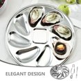 thumbnail image 4 of REOFLYUP 1ensemble Assiette à Huîtres Multifonction en Acier Inoxydable avec Plat à Escargots et Outil d'Ouverture, 4 of 8