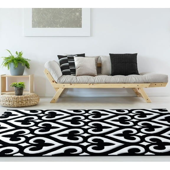 United Weavers Drachma Benachi Modern Geometric Accent Rug, Black, 1'10" x 2'8"