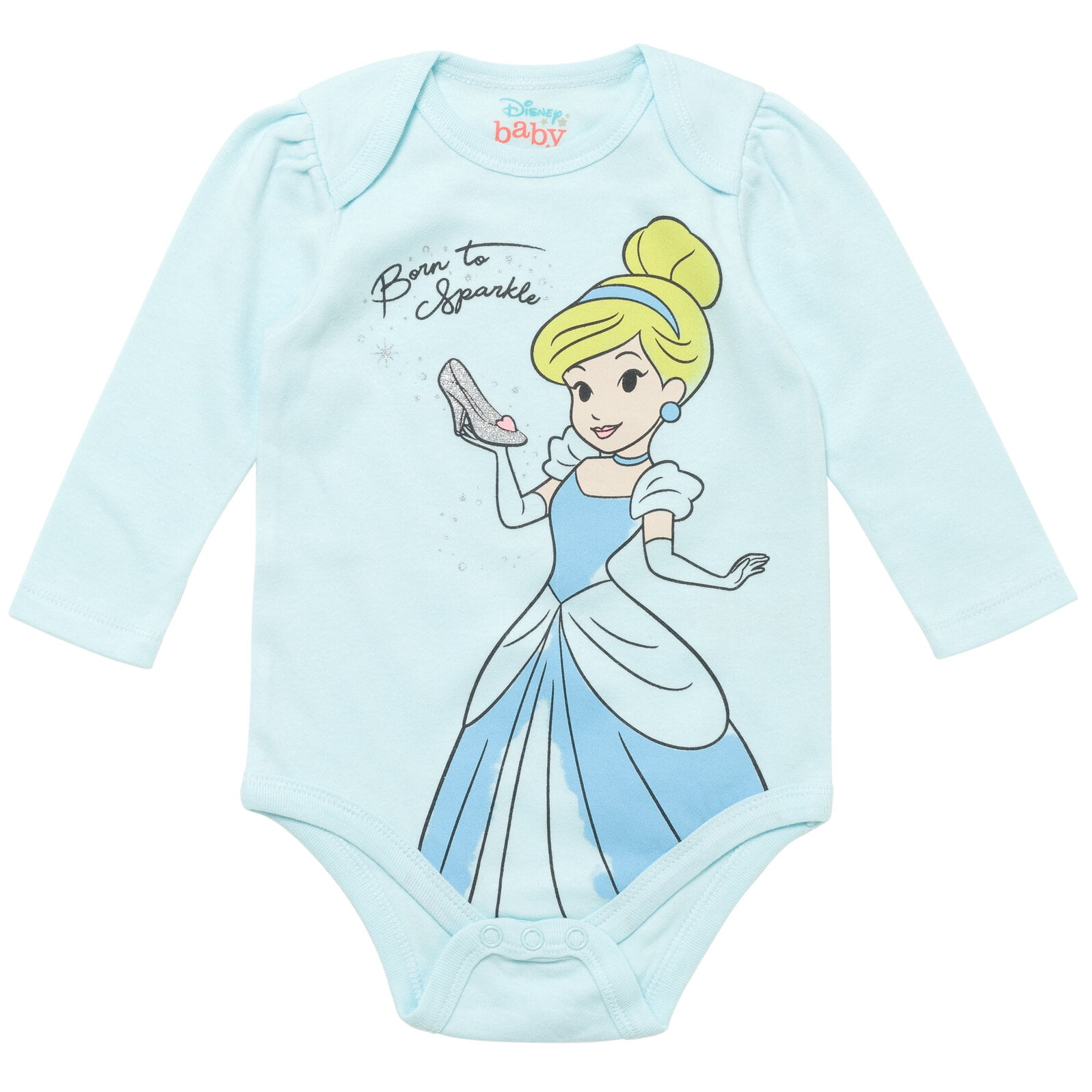 Disney Princess Rapunzel Jasmine Belle Newborn Baby Girls 5 Pack Bodysuits Newborn to Infant
