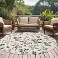 thumbnail image 4 of Black Grey Botanical Round Area Rug 7Ft Washable Circle Rugs for Dorm Laundry Room, Rustic Country Spring Floral Summer Leaf Non-Slip Carpet Floor Mats Indoor Outdoor Carpet Runner Home Decor, 4 of 8