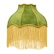 thumbnail image 1 of Pantalla de lámpara de terciopelo, pantalla de lámpara victoriana con ribete de flecos, E27, de clásica en forma de campana con borde festoneado, de Verde amarillo, 1 of 8