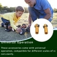 thumbnail image 1 of 2pcs Tie Rod End Component Link Joint Universal RC Car Positive Reverse Thread Ball Head Holder Upgrading Accessory Replace Part Golden, 1 of 7