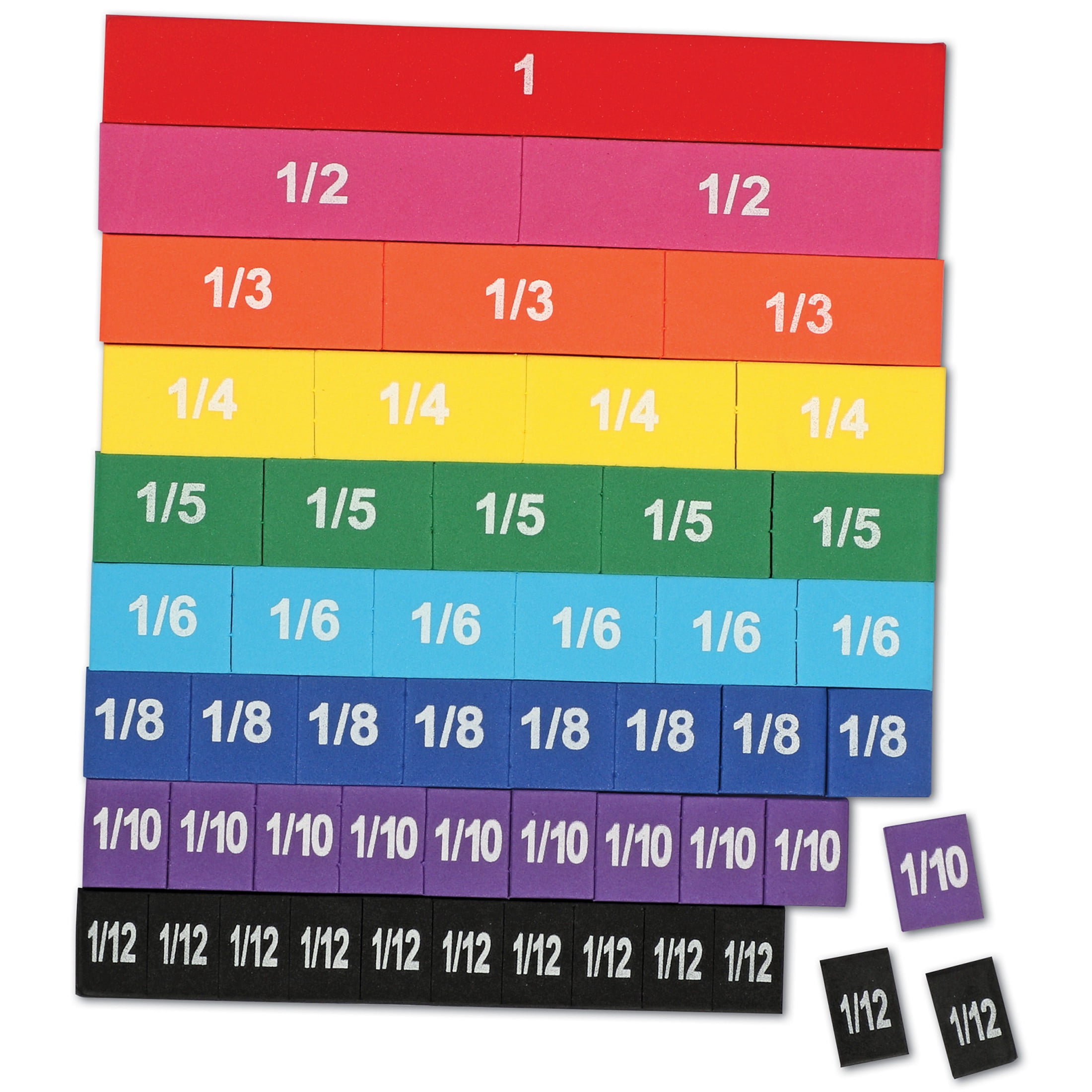 Learning Resources Magnetic Rainbow Fraction Tiles, Math Manipulatives, Ages 6+