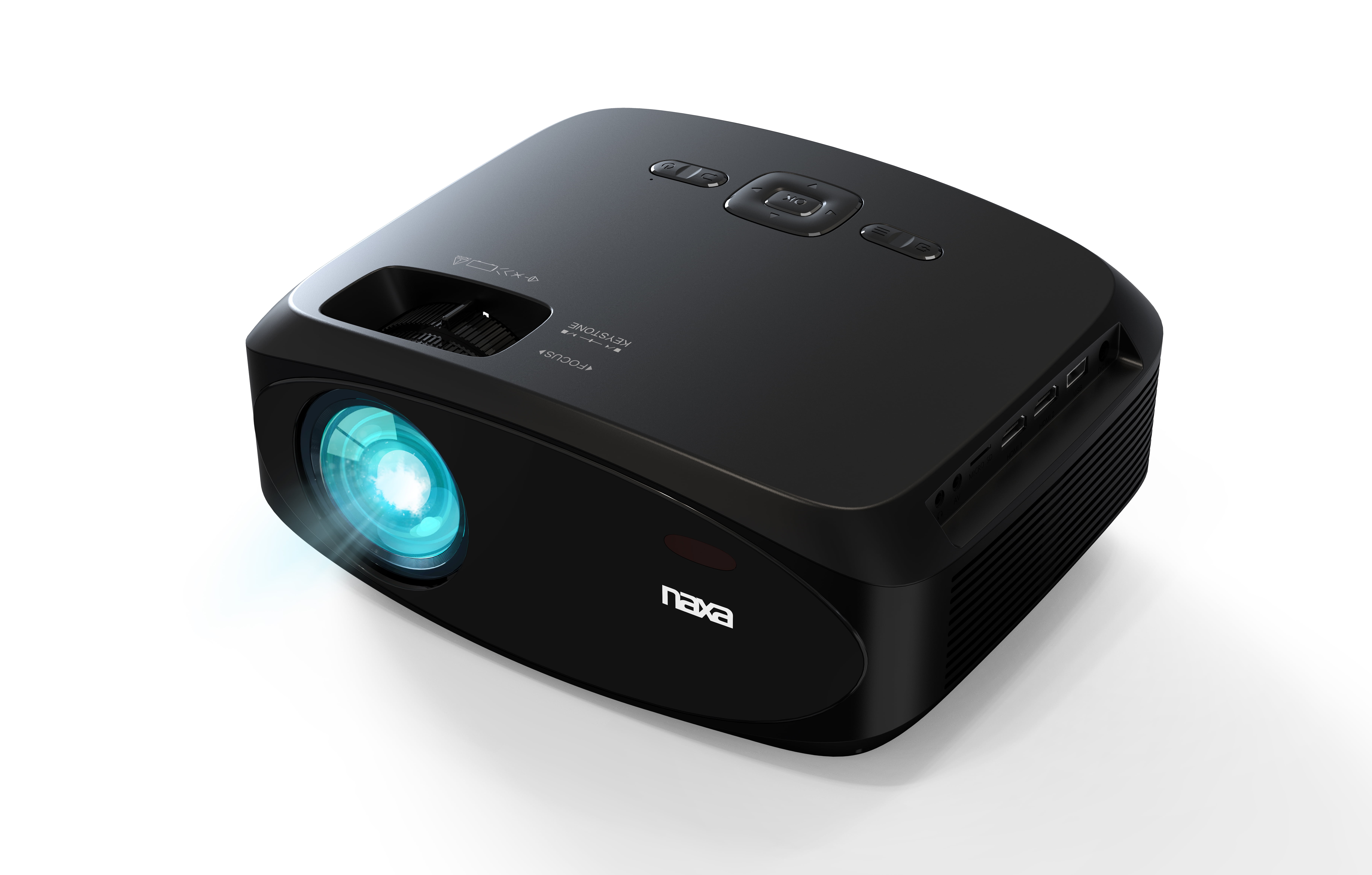 Naxa Electronics NVP-3003C 210-inch Home Theater LCD Projector Combo with Remote and Case, HDMI x 2, USB 2.0, MicroSD Support, AV in, 3.5mm Headphone, Black (NVP-3003C)