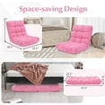 thumbnail image 6 of Floor Chair with Back Support, 14 Adjustable Positions, Padded Sleeper Bed, Couch Recliner, Folding Seating for Living Room, Adults' Sofa Chair (Pink), 6 of 11