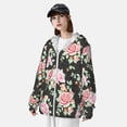 thumbnail image 5 of Daiia Rose Flowers UPF 50+ Sun Protection Hoodie Jacket Lightweight Long Sleeve Sun Shirt for Women Men with Pocket Hiking Outdoor-Large, 5 of 9