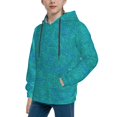 thumbnail image 2 of Balery Blue Green Glitter Pattern Boys Hoodie, Youth Pullover Hooded Sweatshirt, Kangaroo Pocket Hoodie for Kids Girls -Medium, 2 of 6