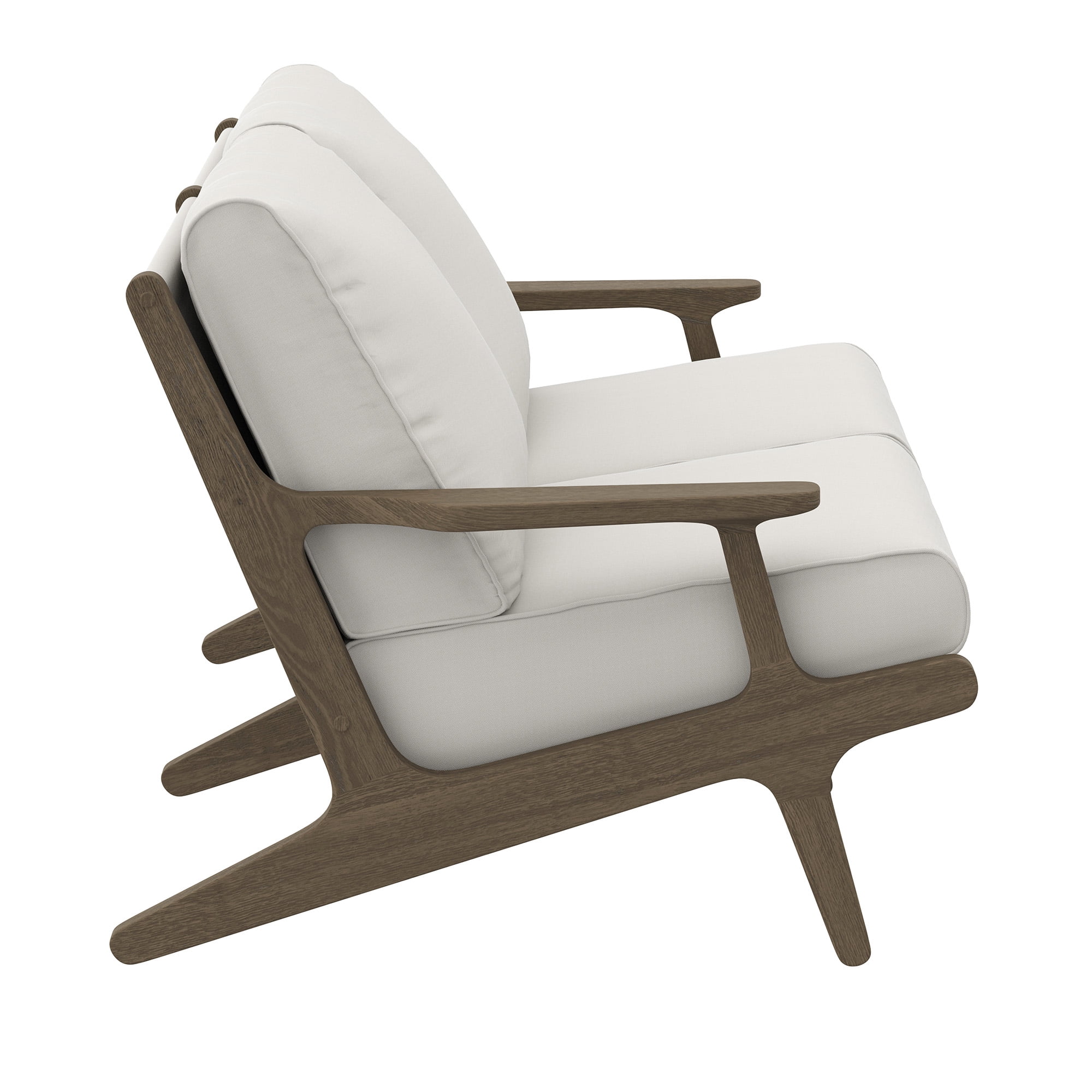 Saratoga Outdoor Patio Teak Wood Loveseat in Weathered Gray White