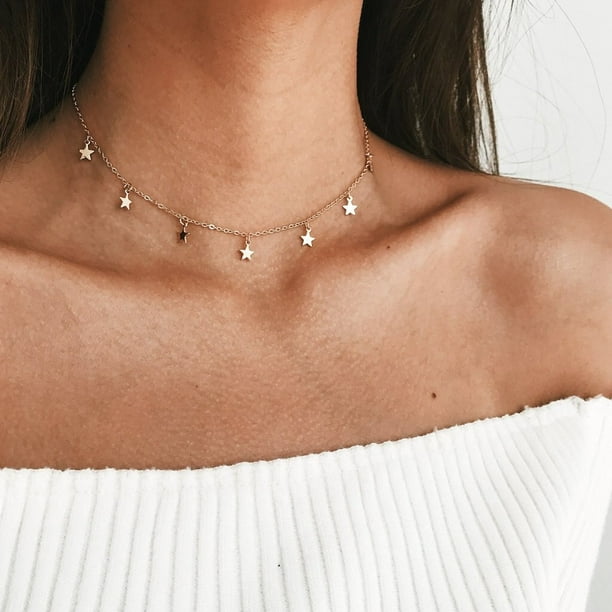 Tenande Vintage bohemio lentejuelas paloma infinito hojas estrellas clavícula cadena collares para mujeres regalos del Día de San Valentín Tan Jianjun unisex