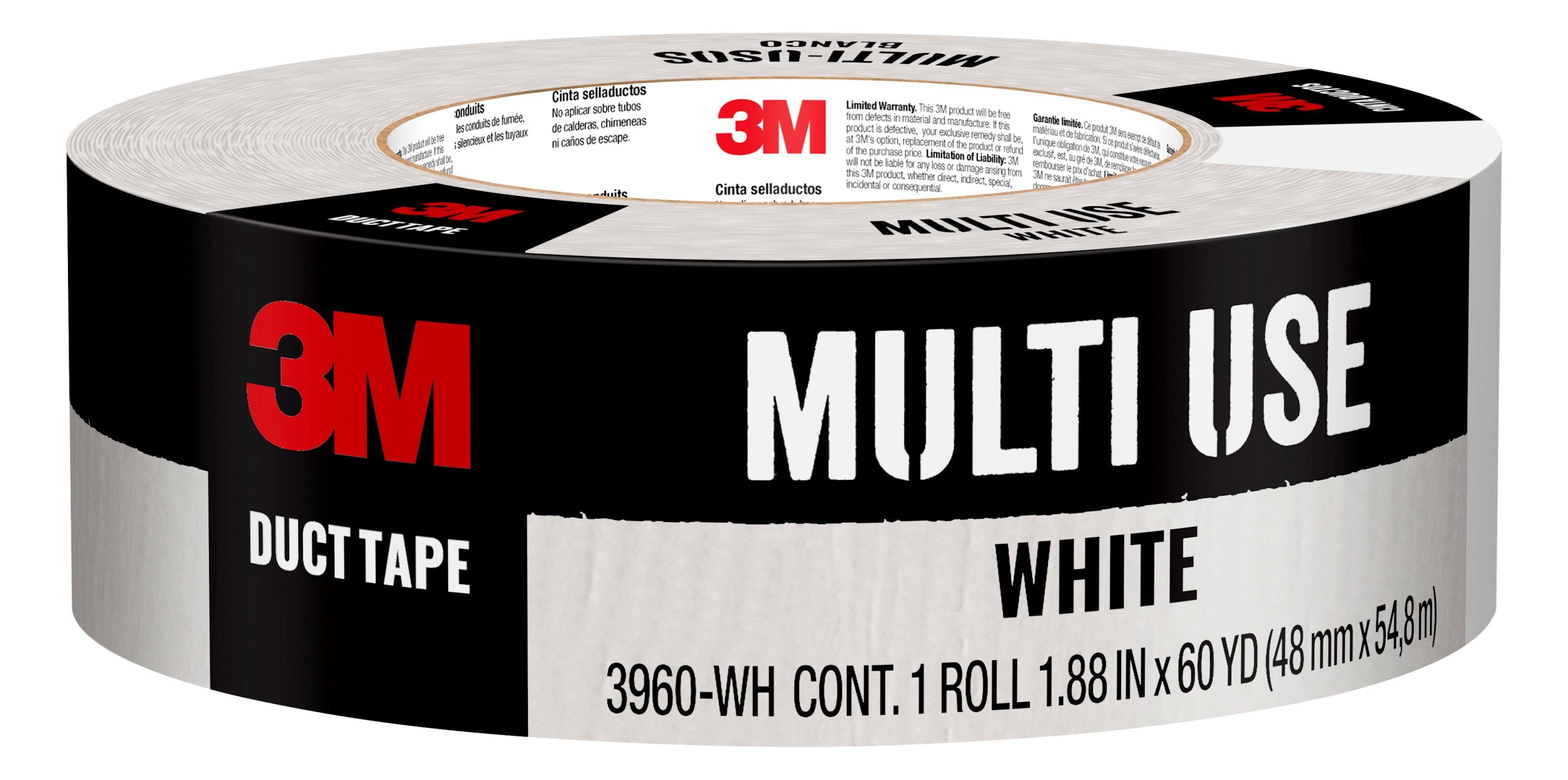 3M Duct Tape, 1.88 in x 60 yd, White, 1 Roll/Pack