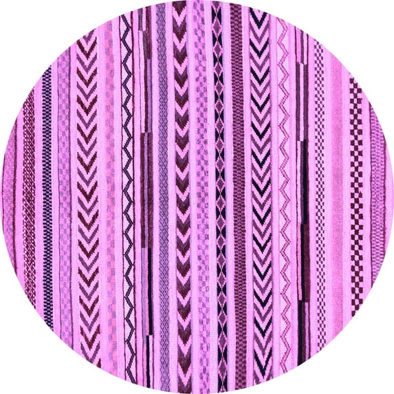 Ahgly Company Indoor Round Abstract Purple Modern Area Rugs, 5' Round