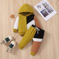 thumbnail image 2 of Baby Boy Fall Winter Clothes Toddler Boy Outfits Long Sleeve Patchwork Sweatshirt Tops Pants 2 Piece 6-12 Months 12-24 Months 2T 3T 4T 5T 6T 7T 8T 9T Children(Green,12-18 Months), 2 of 4