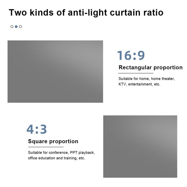 Projector Screen Curtain Metal Anti-Light Projectors Fabric Punching Free Projection Reflective Cloth for Hotel Outdoor 60inch/16:9/Box