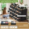 thumbnail image 4 of 9 Drawers Dresser with Charging Station, Black Dresser Chest of Drawers with 9 Drawers for Bedroom, Large Storage Cabinets for Living Room, 4 of 8