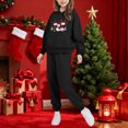 thumbnail image 6 of Piuwrlz Children's Sweatsuits Sets Girls Two Piece Jogger Set Pocket Christmas Round Neck Sweats and Sweatpants Black Size 5 Years, 6 of 9