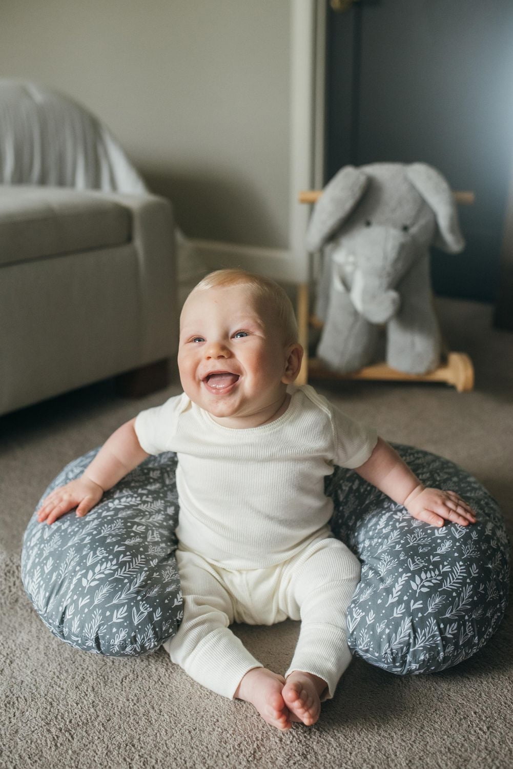 Dr. Brown's Removable Cover for Breastfeeding Pillow for Nursing Mothers, Machine Washable, Cotton Blend, Gray