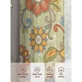 thumbnail image 6 of Gray Green Boho Floral Sheer Curtains 84 Inch Length 2 Panels Set Window Treatments, Vintage Abstract Art Ethnic Flowers Rod Pocket Semi Curtains for Living Room/Bedroom/Kitchen Décor, 104"W x 84"L, 6 of 7