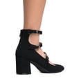 thumbnail image 3 of J. Adams 3 Strap Mary Jane Heel Pumps – Buckled Strappy Low Block Heel, 3 of 4