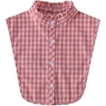 thumbnail image 4 of Zhengup Cotton Plaid Fake Collar Detachable Dickey Collar Half Shirts Blouse False Collar Top for Women Girls Outfits, 4 of 5