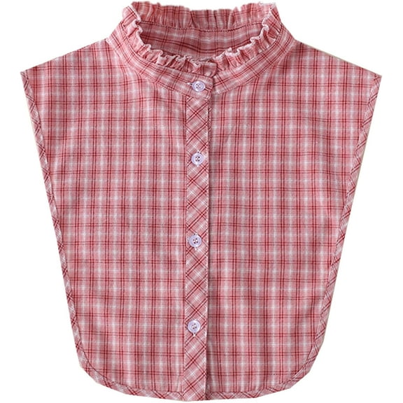 YooGuoGuo Cotton Plaid Fake Collar Detachable Dickey Collar Half Shirts Blouse False Collar Top for Women Girls Outfits