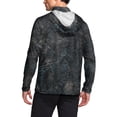 thumbnail image 3 of Havenx Sun Protection Shirts for Men Texture Print Long Sleeve Rapid Dry Shirt with Mask Hooded Upf 50+ Hoodie Shirt Casual Summer Lightweight Athletic Workout Clothing,Brown 3XL, 3 of 5