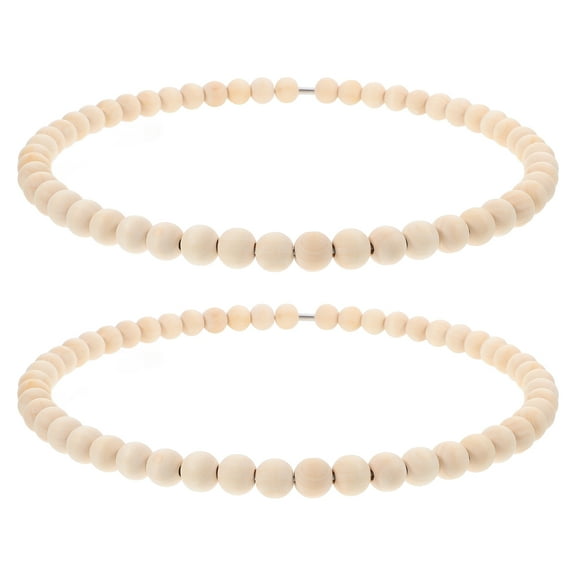 QIFULL Hanging Wall Decoration Beaded Wreath Iron Rustic Style Theme Party 2Set