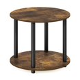 thumbnail image 1 of Furinno Turn-N-Tube Design Simple Table Basse Ronde en Bois à 2 Niveaux, Pin Ambré, 1 of 6