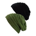 thumbnail image 1 of Bonnet Tricoté pour Femmes (2 PACK), Noir/olive, 1 of 1