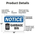thumbnail image 2 of (2 Pack) Garbage Can OSHA Notice Sign 18 Inch X 12 Inch Plastic Sign, Weather Resistant, UV Protected for Workplace, Business, and Construction Site, Made in the USA, 2 of 8