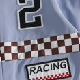 thumbnail image 6 of Xyant Baby Boy Girl Race Car Outfit Number Checkered Mandarin Collar Long Sleeve Zipper Romper One Piece Jumpsuit Fall Winter Clothes (Blue,3-6 Months), 6 of 6