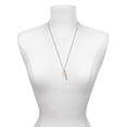 thumbnail image 3 of Delight Jewelry Two-tone German Shepard Silhouette Heart Silvertone Mother Daughter Bar Charm Necklace, 23", 3 of 4