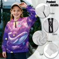 thumbnail image 6 of Uorisanigo Girls Oversized Sweatshirts Long Sleeve Lapel Zipper Sweatshirt Lightweight Cloud Whale Star Athletic Sweatshirts Pullover Jacket for Teen Girl School Tops Fall Clothes, 6 of 7