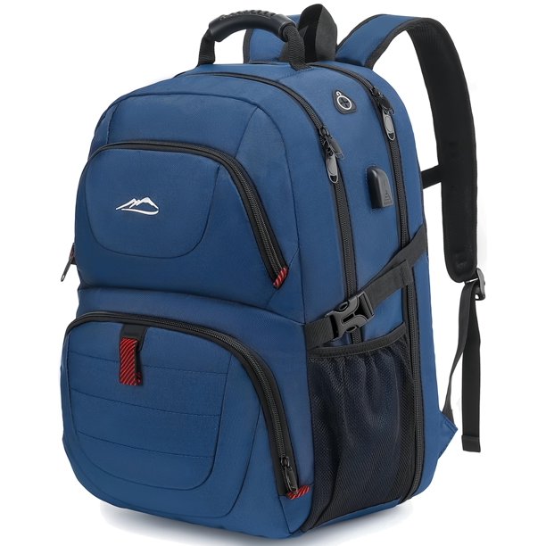 Mochila de viaje ProeTrade extra grande de 50 litros con puerto USB azul