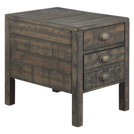Magnussen Vernon Rustic Rectangular End Table with Storage