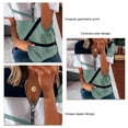thumbnail image 5 of Jersey de manga corta para mujer, Tops informales holgados a la moda con estampado de Color en contraste y cremallera, Blusa de manga corta para mujer, 5 of 5