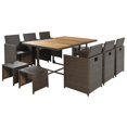 thumbnail image 4 of 11-Piece Patio Furniture Set Patio All-Weather PE Wicker Dining Table Set with Wood Tabletop for 10 Brown Rattan+Beige Cushion My Lux Decor Round, 4 of 6