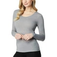 thumbnail image 4 of 32 DEGREES Ladies' Heat Long Sleeve Scoop Neck Tee 2-Pack (L, White/Grey), 4 of 9