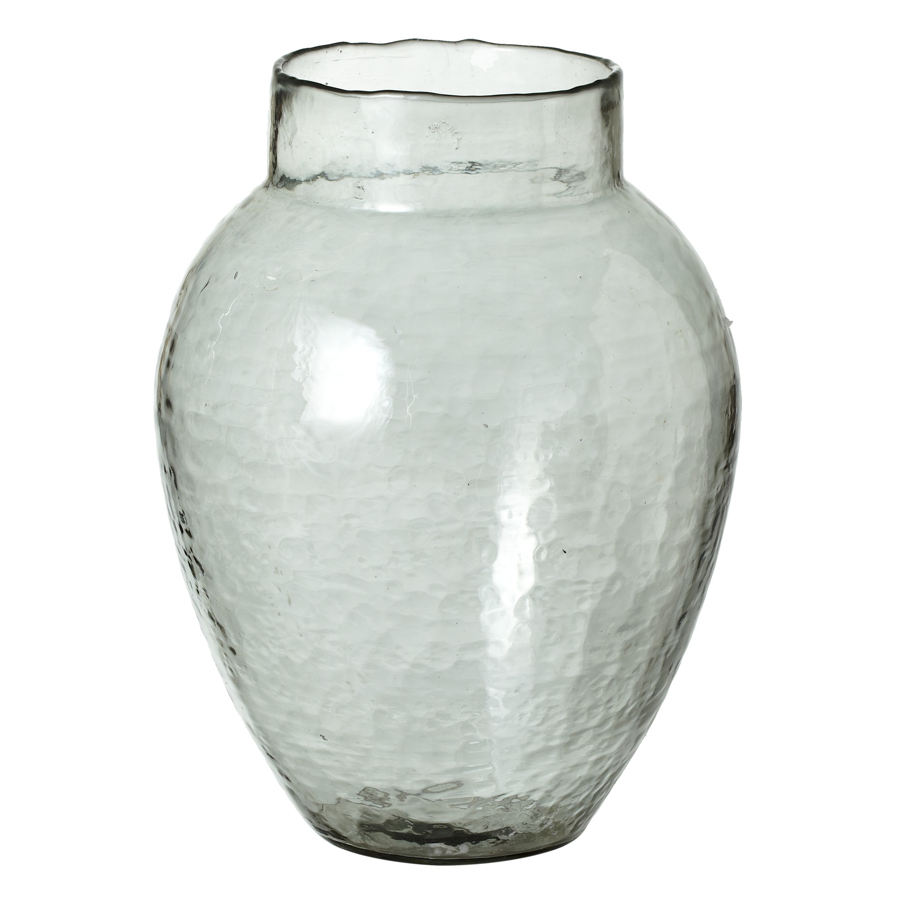 CBK Glass Smoke Grey Hammered Glass Urn Vase 159769
