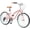 Coral Pink, variant on ACEGER 24 inch woman cruiser bike single speed bicycle with rattan basket and rear rack, Green