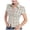Brown, variant on YDFCWXW Womens Button Down Shirts Short Cap Sleeve V Neck Collared Plaid Waisted Blouses Casual Tops Blue, L