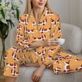 thumbnail image 6 of Fotbe Dachshund Dog Puppy Pattern Long Sleeve Pajama Set for Women,Sleepwear Set,2-piece Loungewear Set,Soft PJs Comfy Nightwear with Pockets -X-Large, 6 of 7