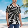 thumbnail image 3 of Disketp Hawaiian Shirts For Men,3d Vortex Illusion Print Mens Casual Short Sleeve Button Down Shirts Beach Shirt, 3 of 7