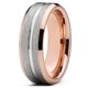 thumbnail image 1 of Anillos de banda de boda de tungsteno negro para hombres, anillo de compromiso de borde biselado de ranura negra, regalo de San Valentín, moda, 8mm, 1 of 4