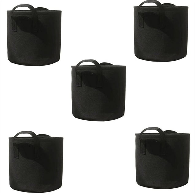 Macetas de Tela Negra Resistente, Bolsas de Cultivo de Vegetales/Flores/Plantas, Macetas de Tela No Tejida Espesa con Asas (5 Galones)