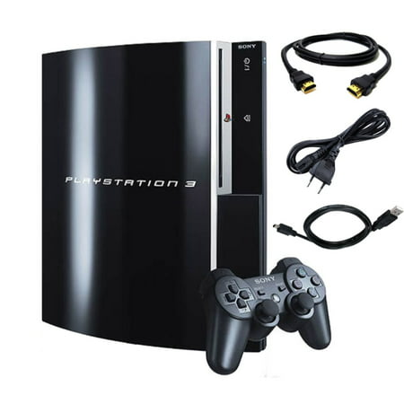 Sony PlayStation 3 80GB Piano Black Console & Controller (CECHP01) (Manufacturer Refurbished)