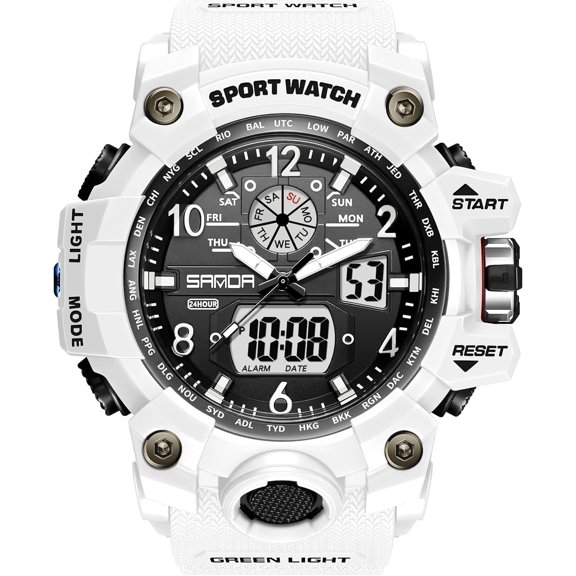 Explojoy Men's Military Digital Sports Watch – Waterproof Outdoor Wristwatch with LED Display, Alarm, Date & Stopwatch