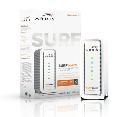 ARRIS SURFboard SBG6700AC DOCSIS 3.0 Wireless Cable Modem/ AC1600 Wi-Fi Router
